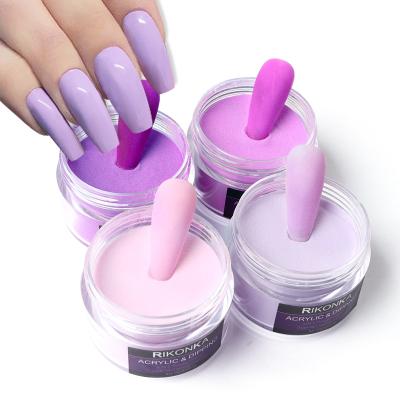 China Nude Nail Acrylic Powder 15G Crystal Dip Purple Acrylic Powder Nail Dust Chrome Nail Powder Dipping Dye For Nails Art Acrilic Powder for sale