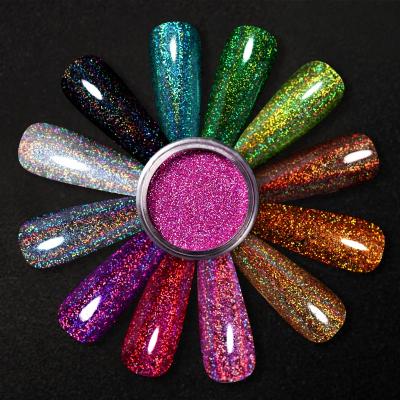 China 3m Holographics Reflective Silver Black Colored Nail Powder Glitter Reflective Powder Dyes For Nail Art for sale