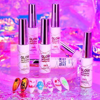 China Eco-Friendly Glow In The Dark Nail Art Gel Liner 12 Colors Set Gel Nail Coatings for sale