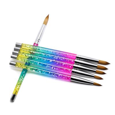 China Art Drawing Lamp 90s Kolinsky UV Acrylic Nail Brush UV Gel Carving Acrylic Nail Brush Pen Kolinsky Sable Manicure Rainbow Kolinsky for sale