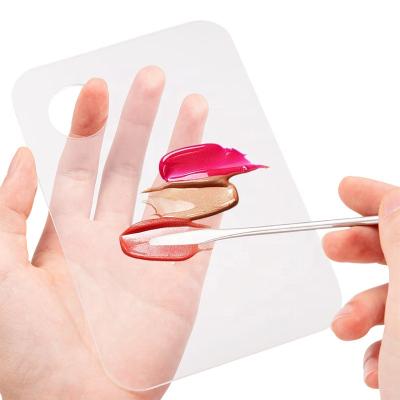 China 2 Styles 1Set Makeup Acrylic Transparent Palette Set Adjusting Nail Art Metal Palette Nail Tools Stick Palette Knife Stainless Steel for sale