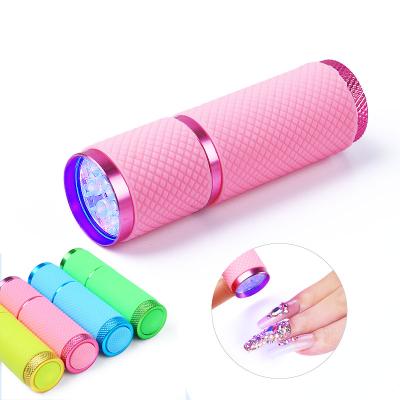 China 2021 LED Gel Fast Curing Gel Curing Light Mini Fast Nail Dryer 9 Lamp Nail Polish Treatment Led Flashlight Mini UV Light Nail Lamp for sale