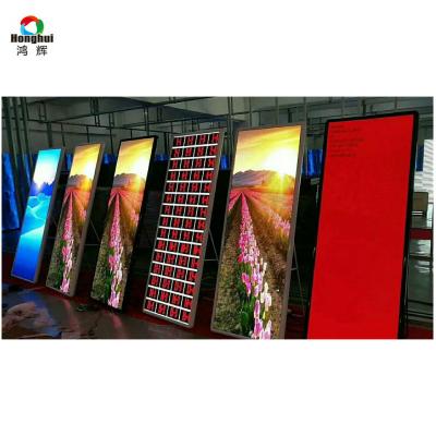 China Indoor fixed popular mobile hd slim stand selling floor sale multi mirror p2.5 indoor sign multi window led poster display screen panels for advertising for sale