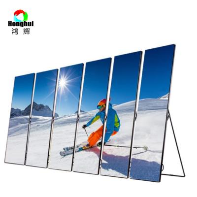 China Honghuiled Full Color P2 HD Indoor Outdoor Indoor P1.8 MOUTH Advertising LED Poster Display Screen for sale