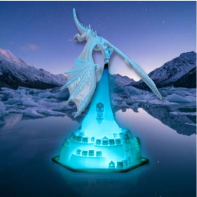 China New Minimalist Style 3D Printing Dynamic Balance Dragon Night Light Lamp Home Fire-Breathing Creative Led Home Decoration for sale