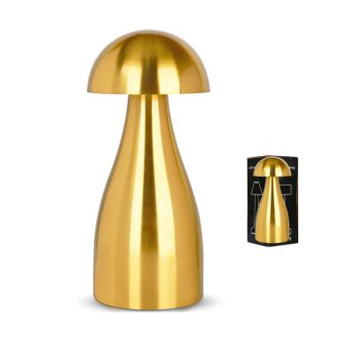 China Modern Metal Stepless Touch Dimming Rechargeable Mushroom Night Light Desk Lamp Reading Lamp for Restaurant/Nightstand/Bedside/Bar for sale