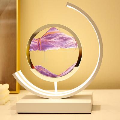 China Modern Promotional Sales Moving Sand Art Wall Lamp Overflowing Sand Art Lamp And Radio for sale