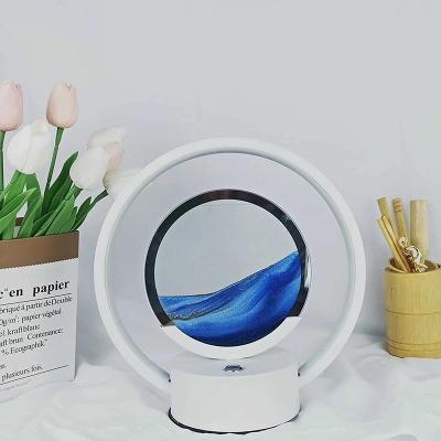 China Modern art moving picture 3d sand lamp deep art deco bedroom promotion new product table lamp for sale