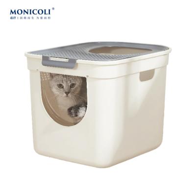 China A1 Pet Care Products Sustainable Top Entry Fenced Enclosure Large Cubic Hidden Training Kit Toilet Cat Litter Box for sale