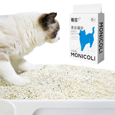 China Atopia China Factory Customizable Pet Stocked Cat Sand 6L Mixed Bentonite Cat Litter Sand Tofu for sale