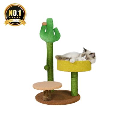 China Funny Red Cactus Cat Tree Sisal Katzen Scratch Mail Cats House Parts New Nordic Wooden DIY Hot Viable Custom Made Small for sale