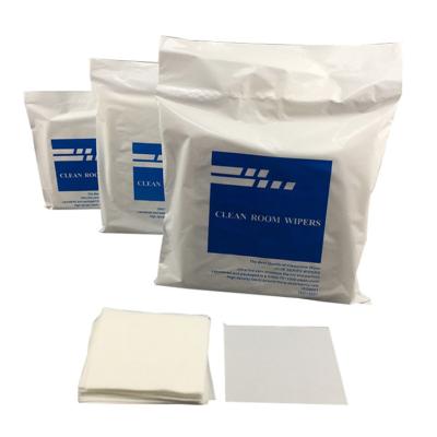 China Premium Class 100 Microfiber Cleanroom Stocked Industrial Cleaning Disposable Lint Free Wiper 4 x 4inch For Screen for sale