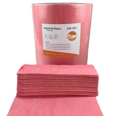 China High Absorptivity 70% Wood Pulp 30% PP 110gsm Heavy Duty Industrial Cleaning Nonwoven Cloths for sale