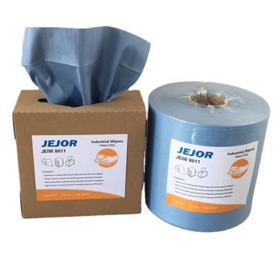 China Industrial Enchanced Blue Cleaning Roll Stocked 25X30cm Cellulose Wiper Paper for sale