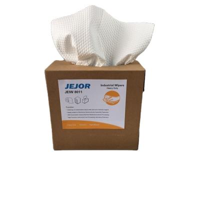 China JE-80 Best High Water Performance In Efficient Oil Absorbing 70% Wood Pulp 30%PP Nonwoven Industrial Wipes Resistant for sale