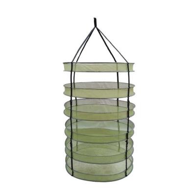 China Easily Assembled Foldable 60cm Diameter Hydroponics Greenhouse 6 Tier Hanging Mesh Drying Net Rack for sale