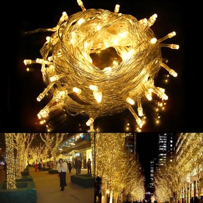 China String Light Led 10m 100led String Lights 220v/110v 10w Transparent Holiday Lighting Christmas Decoration Fairy Lights Colorful for sale