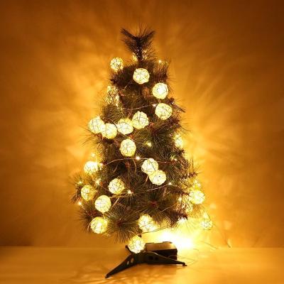 China String Light Led Fairy Christmas String Lights Timbo Knit Tree Garland String Lights White Bamboo Weave Ball Bamboo for sale