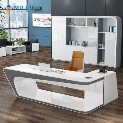 China With Drawers L Shaped Wooden Desk Customized Executive Boss Office Manager Furniture Design Modern Luxury Office Table for sale