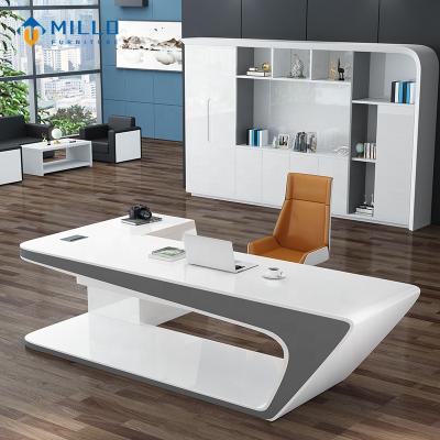 China With Drawers Design Office Furniture Custom Modern Luxury L Shaped Wooden Computer Table Desk for sale