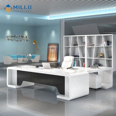 China L Shape Desk Supplier Customized Hot Sale Modern Handmade Luxury Office Table Wooden L Shape Desk White for sale