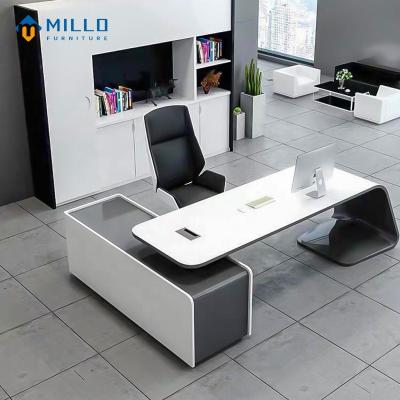 China L Shape Desk Customized Modern Luxury Executive Boss Ceo Office Desks Furniture L Shaped Wooden Table Desk for sale