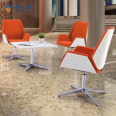 China Modern Short Back Cushion Soft Leather Executive Meeting Design Office Swivel Chair for sale