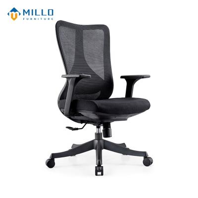 China Ergonomic Office Chair Staff Executive Ergonomic Meeting Room (Height) Adjustable Modern Furniture Mesh Office Chair Black for sale