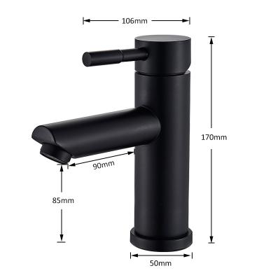 China Hot Cold Luxury Black Basin Faucet Mixer Taps Sus304 Stainless Steel Thermostatic Single Hole Gold Bathroom Faucet for sale