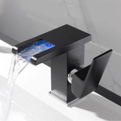 China Single Handle Mixer Tap YHS Bathroom Basin Faucet Bathroom Basin Faucet Mixer Tap Luxury Thermostatic Sink Faucet LED Single Handle Bathroom Basin Faucet RGB Color Basin Faucet for sale