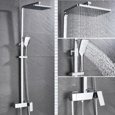 China With sliding bar 2021Hot sale goods using thermostatic shower set samrt high quality brass shower hotel chrome/gray/black shower set for sale