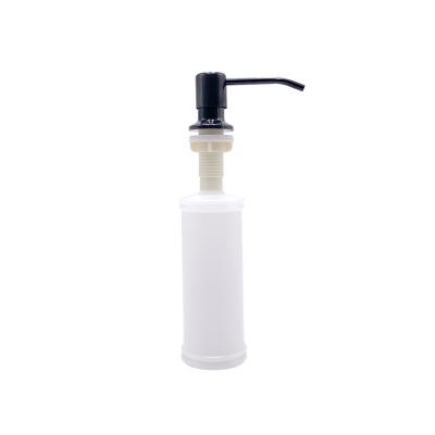 China Modern Manual Plastic Soap Dispenser Hand Kitchen Pump Stainless Steel Liquid Black Built In Soap Dispenser 300ml For Kitchen Sink for sale