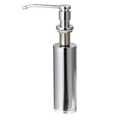 China Kitchen Hand Soap Dispenser Modern Manual Plastic Liquid Pump Stainless Steel Built In Soap Dispenser 300ml For Kitchen Sink for sale