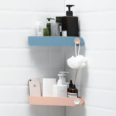 China High Quality Viable Storage Plastic Corner Rack Bathroom Toilet Shelf Bathroom Accessories Shower Wall Hanging for sale