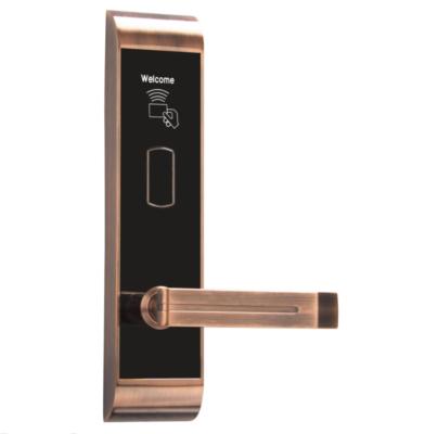 China High quality hotel new model RFID hotel zinc alloy lock with red bronze color and freeware for sale