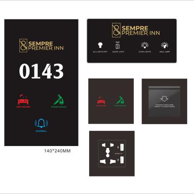 China Electronic Hotel Hotel Room Number Panel With Five In A Display Do Not Disturb To Dial Room Switch for sale