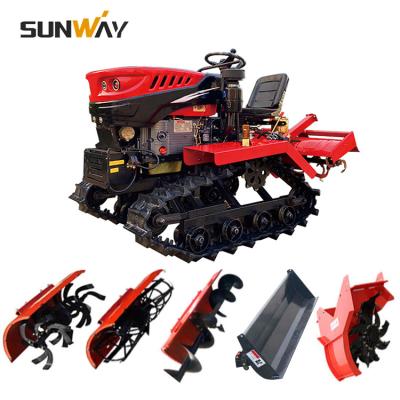 China Chinese Mini Rubber Tracks Crawler Tractor Farm Working Machinery 25HP for Rice Farm Paddy Field/Orchards for sale