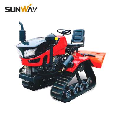 China Small Farm Working Rotovator Roto Rotary Cultivator Mini Rubber Track Tractors Tiller Machinery 35hp For Sale for sale