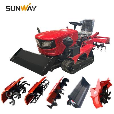 China Farm Working Machines 5 in 1 Small Equipment Widely Used Mini Crawler Tractor Farm Machinery Rice Farm for sale