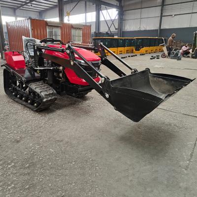 China Farm Work Machinery 50HP Small Crawler Tiller Cultivator Shoveling Clean Snow Up Animal Dung Tractor With Front Loader for sale