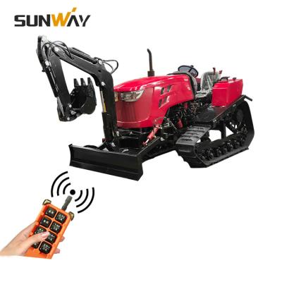 China Farm Working Machinery 80HP 100HP Remote Control China Remote Control Agricultural Crawler Tractor for sale