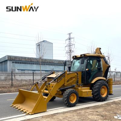 China Construction/Earth Best Cheapest Building/Farm/Sand Moving 4x4 Wheeled Backhoe Excavator Loader Price With A/C for sale