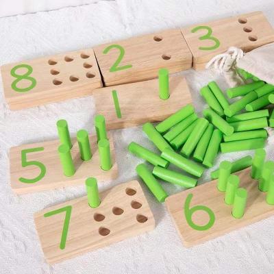 China 2022 Wooden Montessori Educational Number Learning Toy High Quality Wood Sensory Board Number Writing Board Wooden Toy for sale