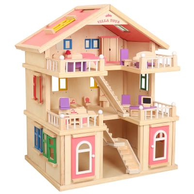 China Top Selling Large Size Montessori Wooden Toys Other Dollhouse Educational Wooden Toy Children Kids Toys Doll Room For Toddler Girl for sale