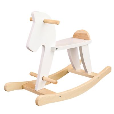 China Krishna Baby Wooden Ride-on Horse Wooden Children's Rocking Horse Baby Toys Trojan For Children Toy Wooden Rocking Horse For Toddler for sale