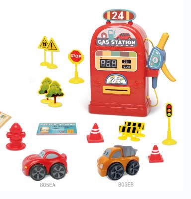 China Plastic House Play Toys With Light And Healthy Gas Station Toy for sale