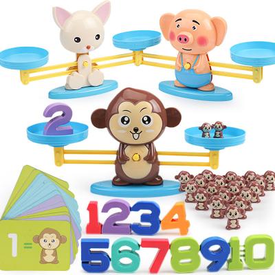 China Educational Match Scale Monkey Balance Math Game Frog Balancing Balance Counting Toys For Children Educational Number Toy BM001 for sale