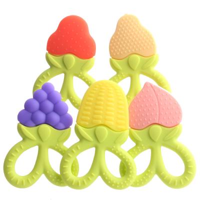 China Toy Bpa Free Fruit Scissors Soft Shaped Baby Silicone Chew Toys for sale