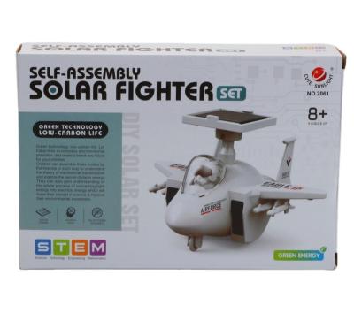 China Toy Stem Solar Fighter Set Science Solar Power Toy Self-installed Educational Assembled Toys For Children 2061 for sale