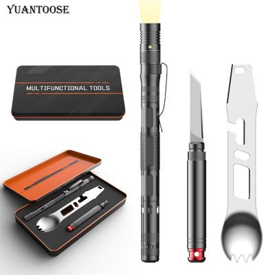 China Eco-friendly Wholesale Survival Kit Outdoor Tactical Pen With Portable Survival Multifunctional Spoon for sale